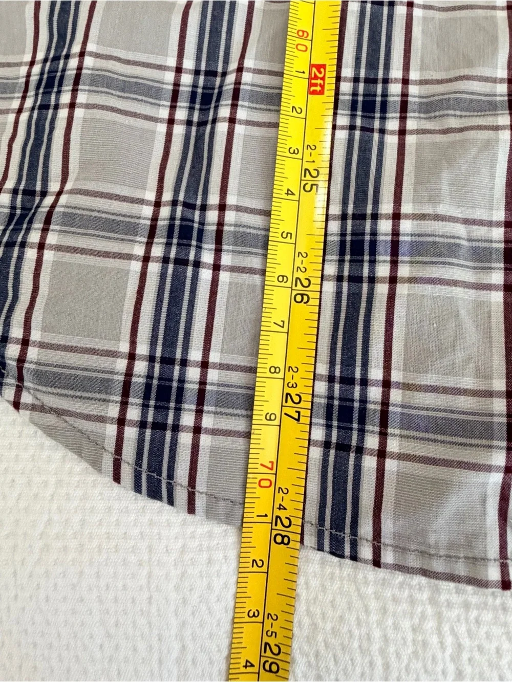 Banana Republic Men’s Blue and Gray Plaid Button-Down Shirt
